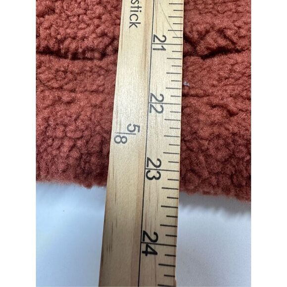 Old Navy Women Rust Fleece Sherpa Snap Button Jacket Fall Teddy Nylon Trim Sz L - Picture 7 of 9